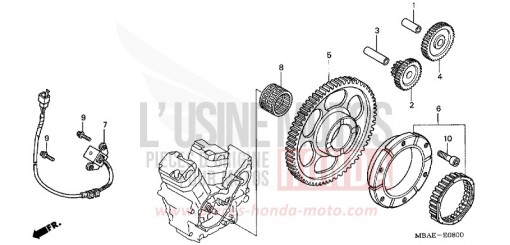 PULSE GENERATOR/ STARTING CLUTCH VT750C2Y de 2000